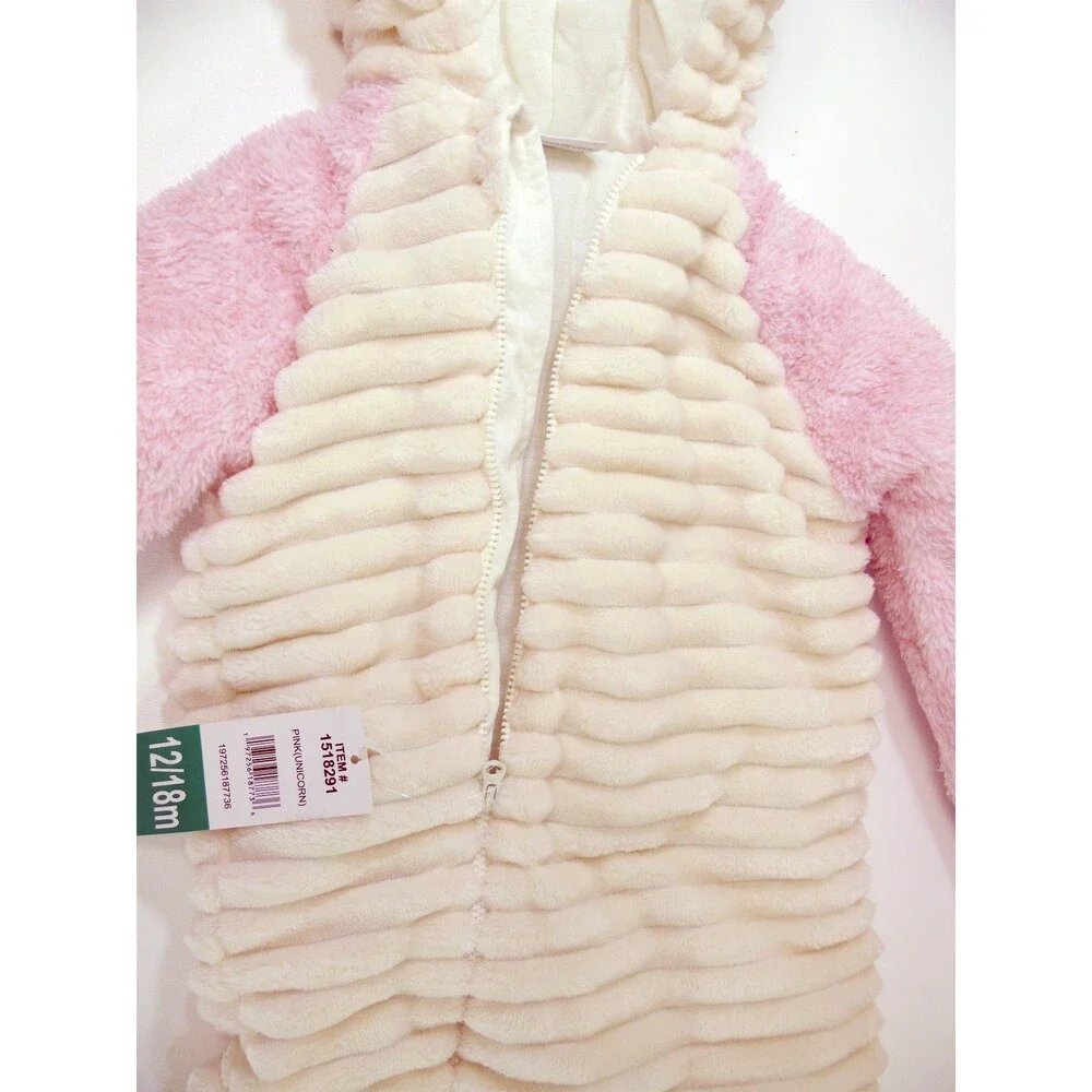 NEW Koala Baby Unicorn Hooded Plush Pink off White Pram Sack Sleeper 12-18M |